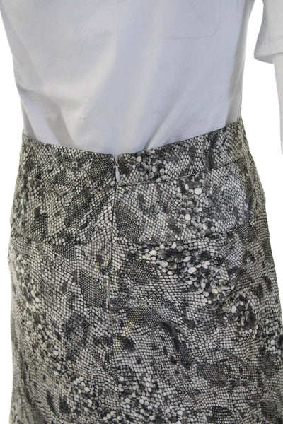 Free People Womens Straight Pencil Skirt Black Animal Print Long Size 0