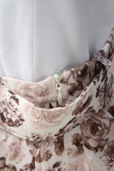 English Factory Women A-Line Pleated Floral Linen Blend Mini Skirt Size S