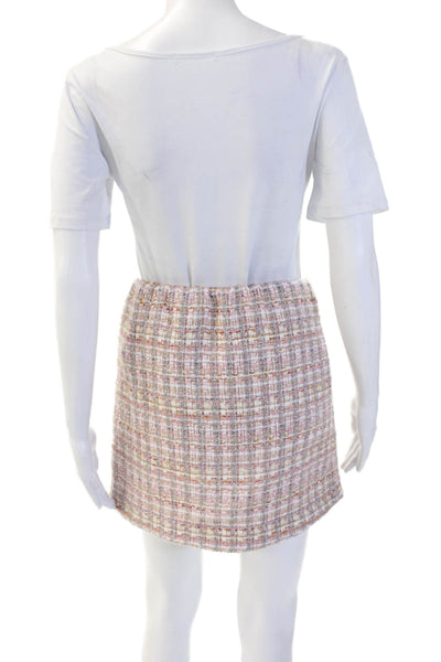 House of Harlow 1960 Women Mini Pencil Skirt Pink Checked Size XS