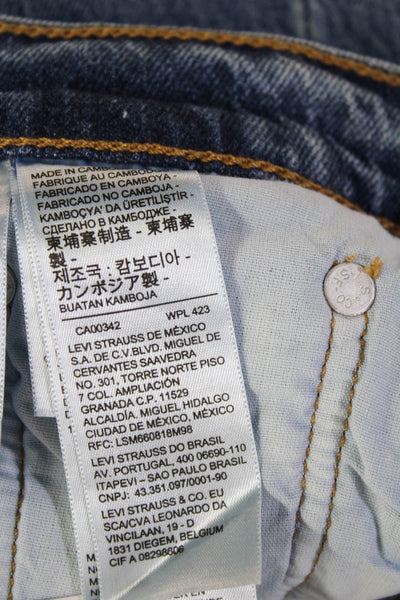 Levis Womens Ankle Straight High Rise Blue Jeans Size 24