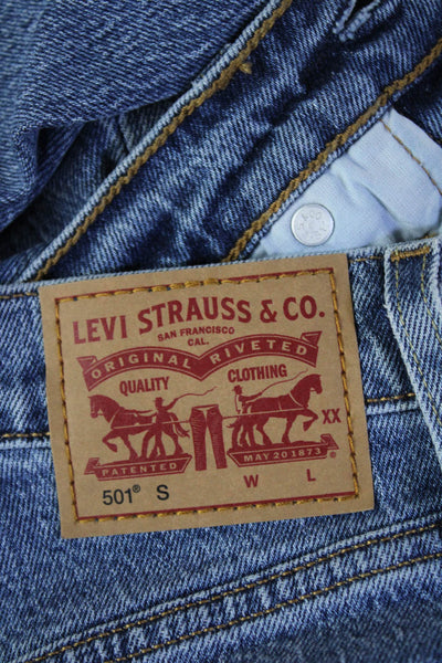 Levis Womens Ankle Straight High Rise Blue Jeans Size 24