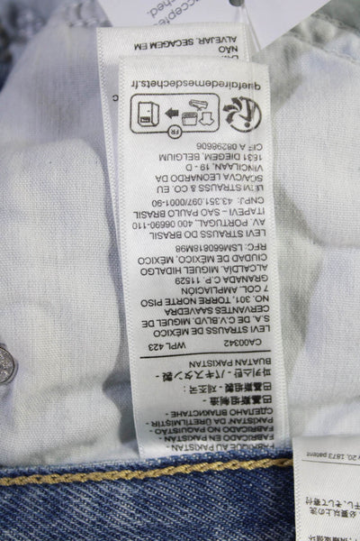 Levis Mens Cropped Straight Light Blue High Rise Jeans Size 24