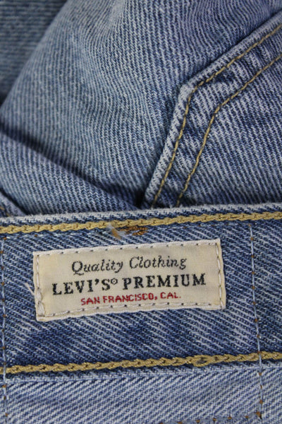 Levis Mens Cropped Straight Light Blue High Rise Jeans Size 24