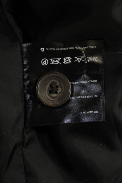 Bernando Women Black Collared Button Overcoat Long Sleeve Size XS