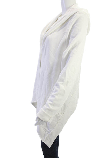 Studio B3 Women Cardigan Hoodie White Long Sleeve Solid 50% Modal Size 40