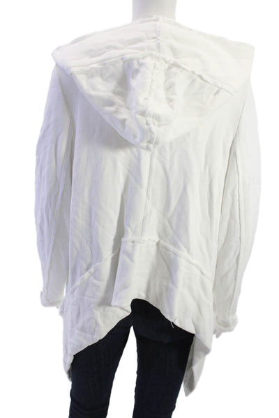 Studio B3 Women Cardigan Hoodie White Long Sleeve Solid 50% Modal Size 40