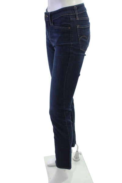 Levis Womens Skinny Ankle Jeans Dark Blue Low Rise Button Fly Size 26