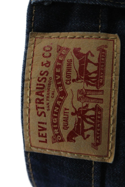 Levis Womens Skinny Ankle Jeans Dark Blue Low Rise Button Fly Size 26