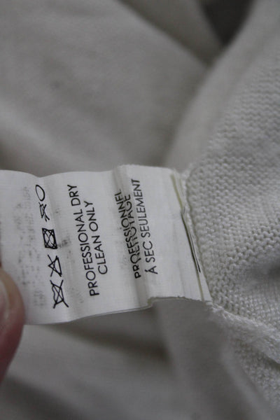 Stella & Jaime Womens Striped White Rayon Pullover Sweater Long Sleeve Size M