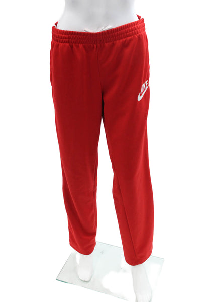 Nike Men Red Polyester Drawstring Sweatpants Size S