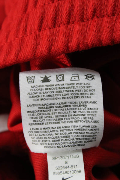 Nike Men Red Polyester Drawstring Sweatpants Size S