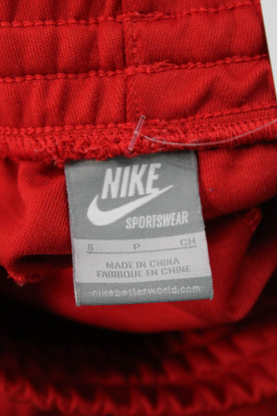 Nike Men Red Polyester Drawstring Sweatpants Size S