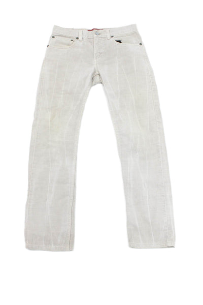 Levis Mens Skinny Beige Jeans 100% Cotton Button Fly 90s Size 28
