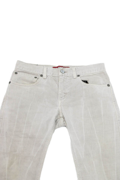 Levis Mens Skinny Beige Jeans 100% Cotton Button Fly 90s Size 28