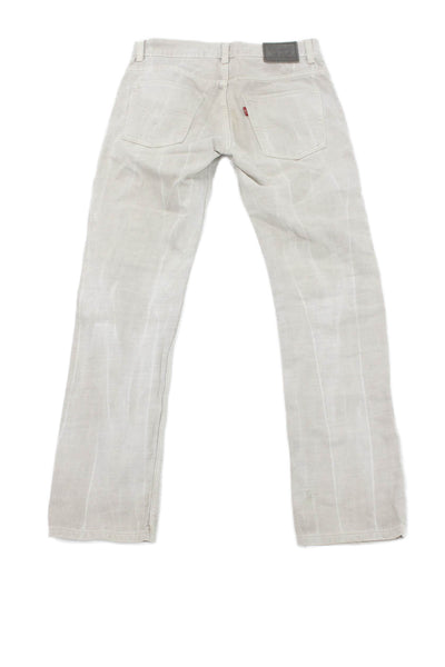 Levis Mens Skinny Beige Jeans 100% Cotton Button Fly 90s Size 28