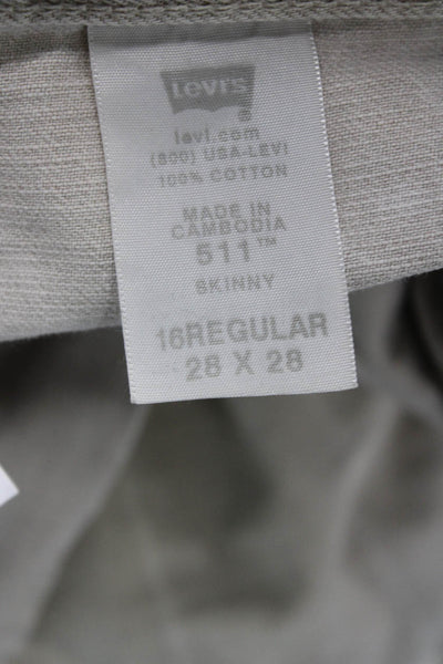 Levis Mens Skinny Beige Jeans 100% Cotton Button Fly 90s Size 28