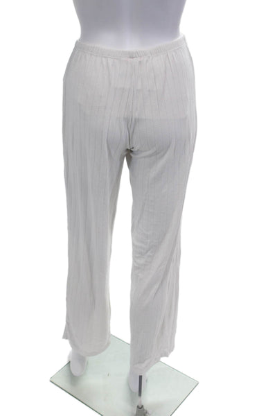 Eberjey Unisex White Striped Sweatpants Size XS