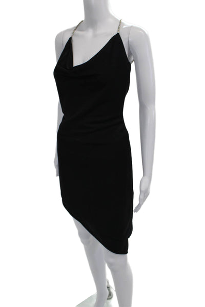 Atria Women Slip Dress Long Black Satin Sleeveless 90s Size M