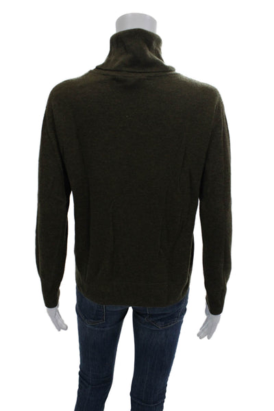 Zara Womens Cashmere Turtleneck Pullover Green Long Sleeve Size XS