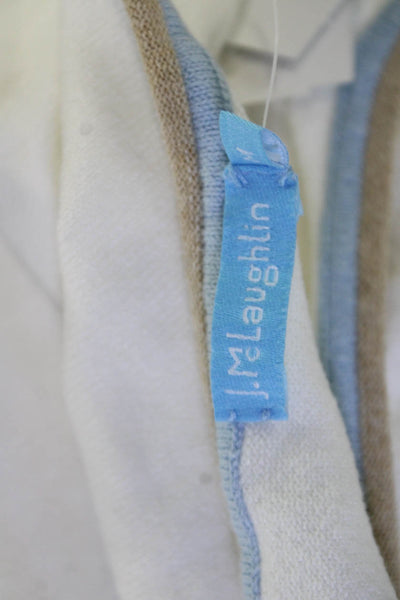 J. Mclaughlin Womens Basic Crew Neck Long Sleeve White Viscose T-Shirt Size M