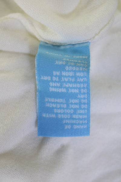 J. Mclaughlin Womens Basic Crew Neck Long Sleeve White Viscose T-Shirt Size M