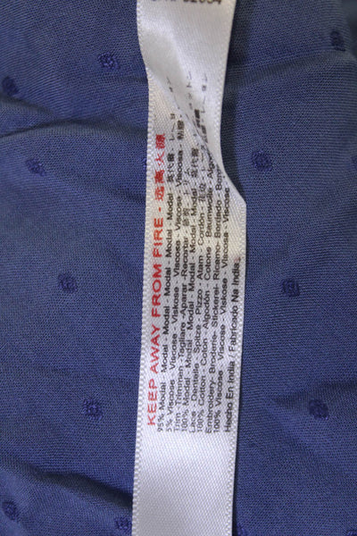 Anthropologie Womens Cropped Jogger Pants Blue Polka Dot Drawstring Size M