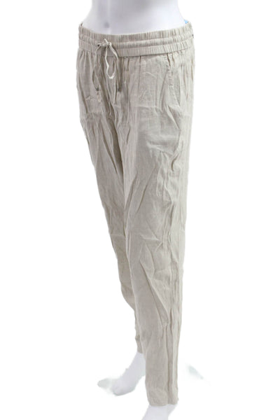 Anthropologie Womens Cropped Jogger Pants Blue Polka Dot Drawstring Size M