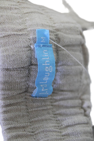 J. Mclaughlin Women Jogger Sweatpants Beige Drawstring Linen Viscose Size M