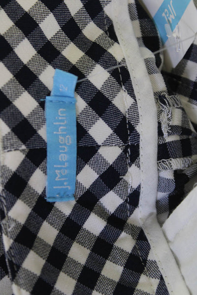 J. Mclaughlin Girls Zip Gingham Print Short Skirt White Size 12