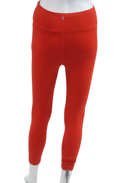 All Access Womens Ankle Red Solid Nylon Spandex Leggings Size XS