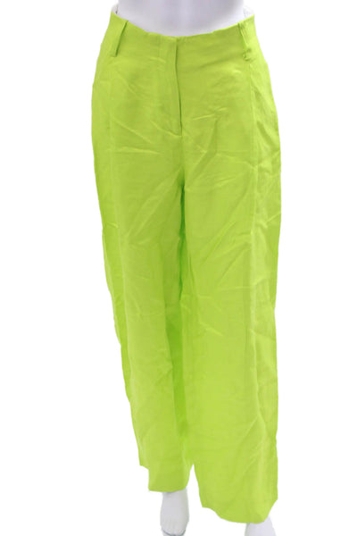 Sandro Womens Green Dress Pants Viscose Linen Blend Size S
