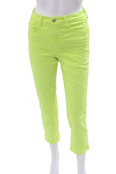 L'Agence Womens High Rise Ankle Cropped Jeans Yellow Size 24