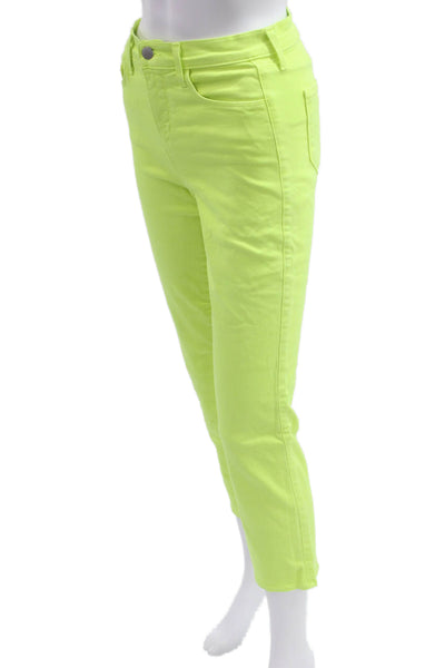 L'Agence Womens High Rise Ankle Cropped Jeans Yellow Size 24