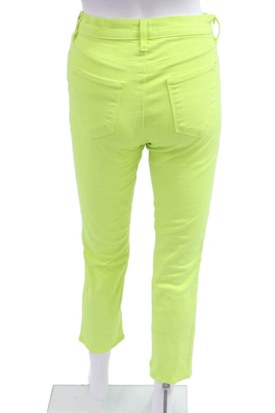 L'Agence Womens High Rise Ankle Cropped Jeans Yellow Size 24