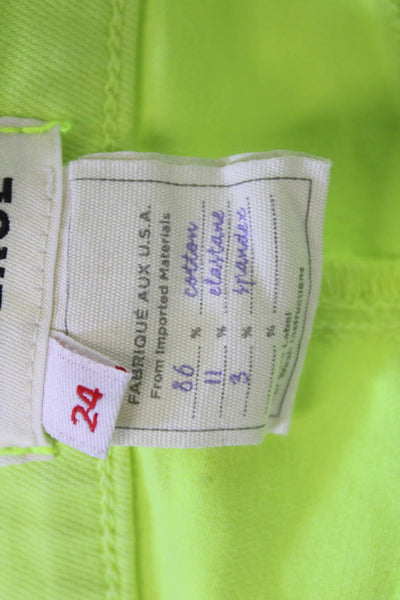 L'Agence Womens High Rise Ankle Cropped Jeans Yellow Size 24