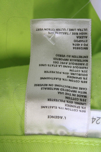 L'Agence Womens High Rise Ankle Cropped Jeans Yellow Size 24