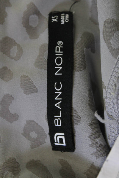 Blanc Noir Womens Animal Print Sports Bra Shorts Set Grey Size Small/Extra Small