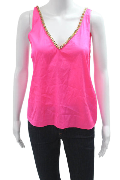 Generation Love Womens Camisole Pink V Neck Sleeveless Size S