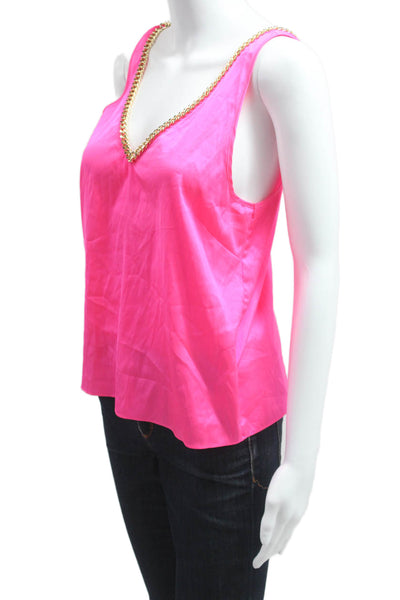 Generation Love Womens Camisole Pink V Neck Sleeveless Size S