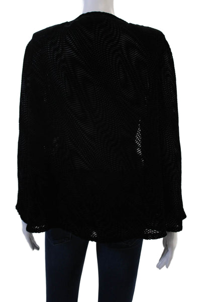 Helen David Womens Black Silk Blend Long Sleeve Jacket Size S
