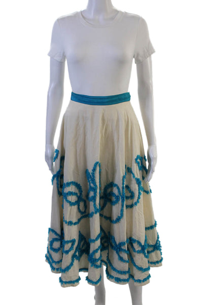 By Malene Birger Women A-Line Peasant Skirt Beige 100% Cotton Long Size 30