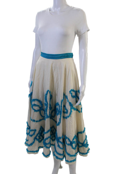By Malene Birger Women A-Line Peasant Skirt Beige 100% Cotton Long Size 30
