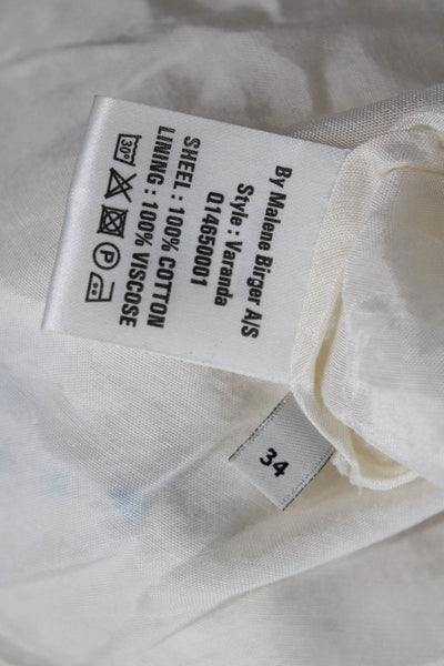 By Malene Birger Women A-Line Peasant Skirt Beige 100% Cotton Long Size 30