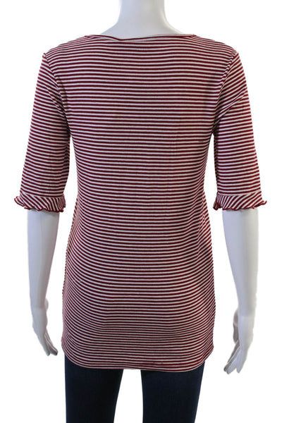 The Fifth Label Women Red Striped Tunic Square Neck 3/4 Sleeve 90s Size L