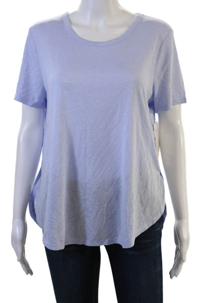 Athleta Womens Basic Light Blue T-Shirt Short Sleeve Round Neck Size M