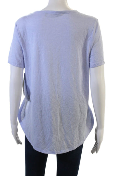 Athleta Womens Basic Light Blue T-Shirt Short Sleeve Round Neck Size M