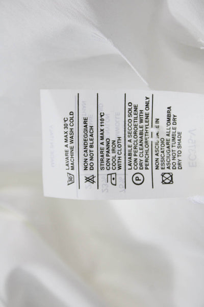 Walter Voulaz Womens Basic Tunic Button Up White Collared Long Sleeve Size 48