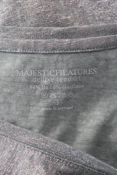 Majestic Filatures Womens Sleeveless Linen Tank Round Neck Gray Size 3