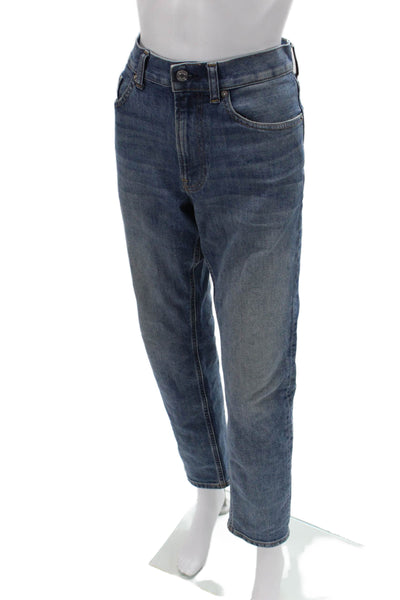 Everlane Unisex Mom Cropped Jeans Blue Mid Rise Button Size 30