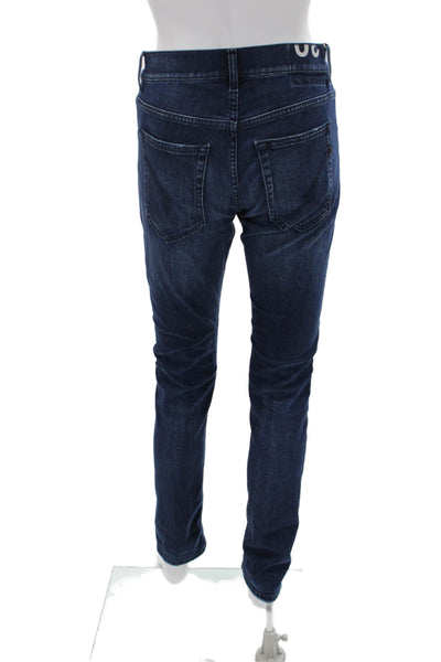 Dondup Mens Skinny Tapered Dark Blue Jeans Size 30